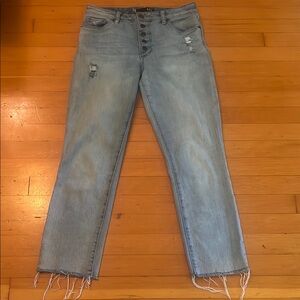 Stylish Light Blue Distressed Women's Jeans